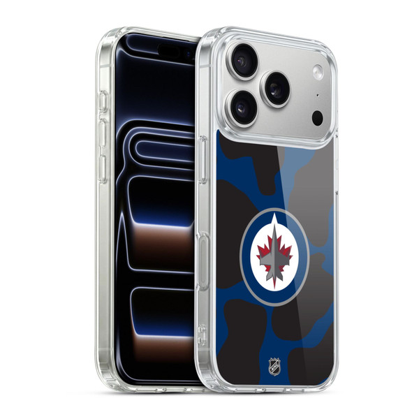 NHL Winnipeg Jets Cow Pattern Soft Gel Case for Apple iPhone 17 Pro