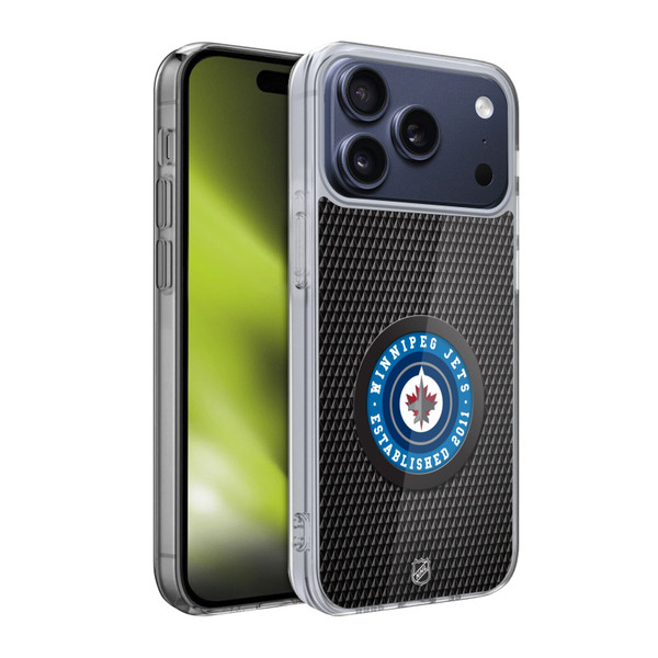 NHL Winnipeg Jets Puck Texture Soft Gel Case for Apple iPhone 17 Pro