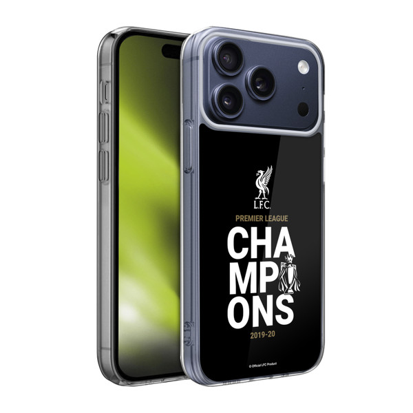 Liverpool Football Club 2020 Champions Black Typography Soft Gel Case for Apple iPhone 17 Pro Max