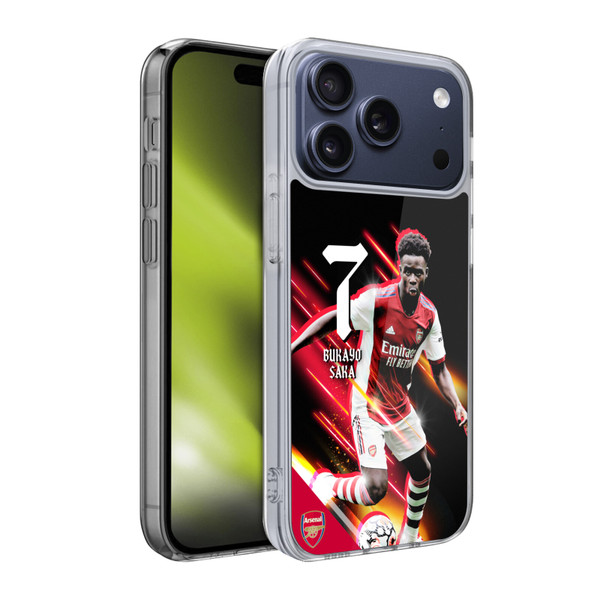 Arsenal FC 2021/22 First Team Bukayo Saka Soft Gel Case for Apple iPhone 17 Pro