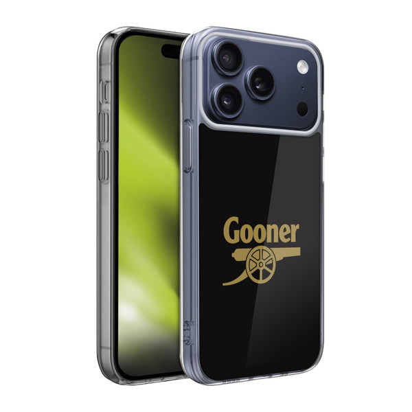 Arsenal FC Gunners Black and Gold Soft Gel Case for Apple iPhone 17 Pro Max
