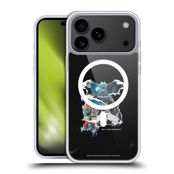 Batman DC Comics 80th Anniversary Ripped Paper Logo Soft Gel Case for Apple iPhone 17 Pro Max