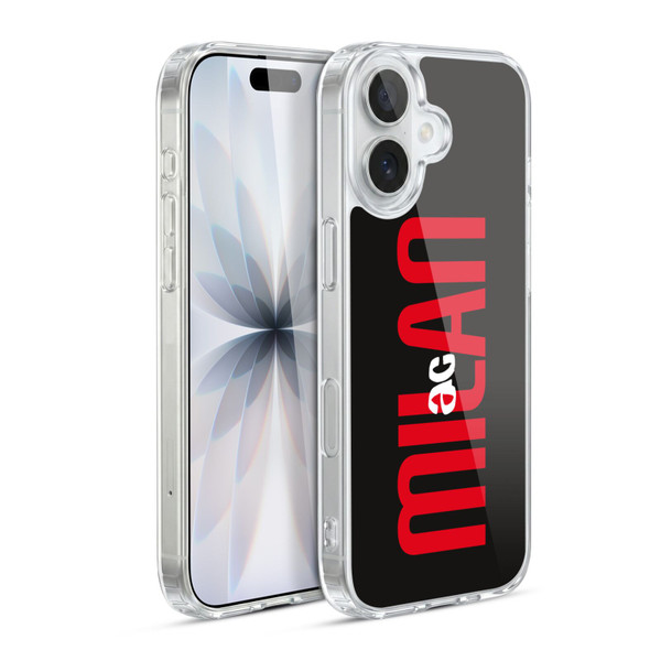 AC Milan Graphics Vertical Typography Soft Gel Case for Apple iPhone 17