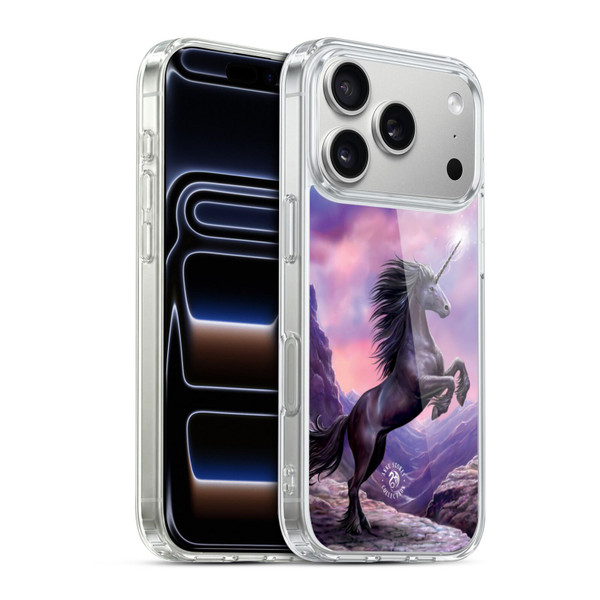 Anne Stokes Mythical Creatures Black Unicorn Soft Gel Case for Apple iPhone 17 Pro