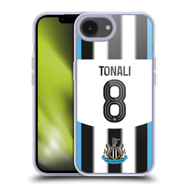 Newcastle United Football Club 2025/26 Players Home Kit Sandro Tonali Soft Gel Case for Apple iPhone 16e