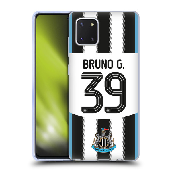 Newcastle United Football Club 2025/26 Players Home Kit Bruno Guimarães Soft Gel Case for Samsung Galaxy Note10 Lite