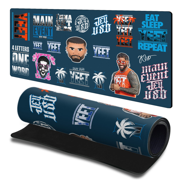WWE Jey Uso Sticker Collage Gaming Office Desk PC Keyboard Mouse Mat Pad 23.62 x 11.81 x 0.12 inches (600 x 300 mm) - L
