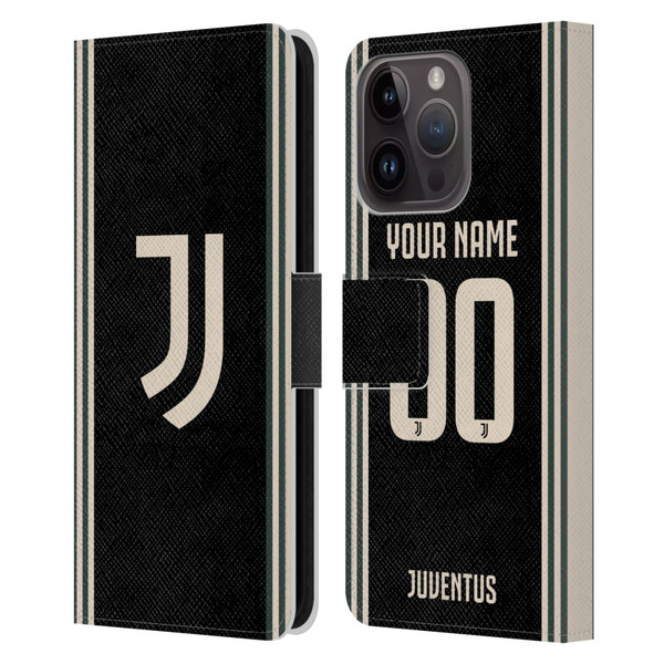 Custom Customised Personalised Juventus Football Club 2025/26 Kit Third Leather Book Wallet Case Cover For Apple iPhone 15 Pro