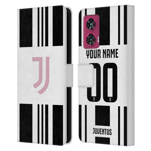 Custom Customised Personalised Juventus Football Club 2025/26 Kit Home Leather Book Wallet Case Cover For Motorola Edge 50 Fusion