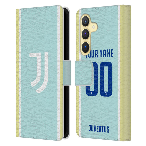 Custom Customised Personalised Juventus Football Club 2025/26 Kit Away Leather Book Wallet Case Cover For Samsung Galaxy S24 5G