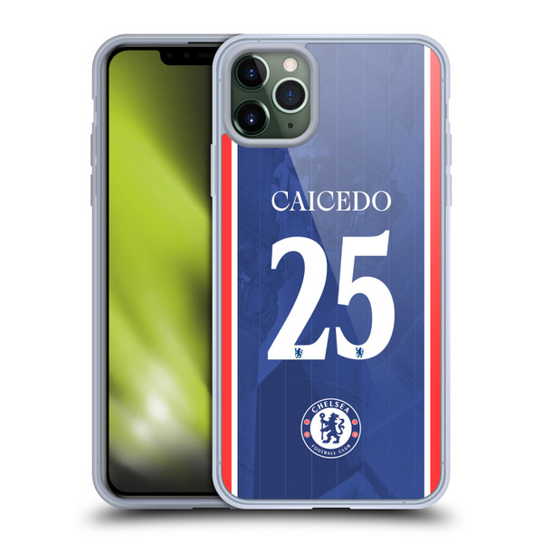 Chelsea Football Club 2025/26 Players Home Kit 1st Group Moisés Caicedo Soft Gel Case for Apple iPhone 11 Pro Max