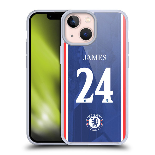 Chelsea Football Club 2025/26 Players Home Kit 1st Group Reece James Soft Gel Case for Apple iPhone 13 Mini Chelsea Football Club 2025/26 Players Home Kit 1st Group Reece James Soft Gel Case for Apple iPhone 13 Mini