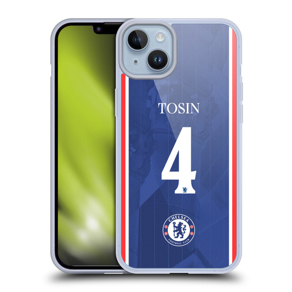 Chelsea Football Club 2025/26 Players Home Kit 1st Group Tosin Adarabioyo Soft Gel Case for Apple iPhone 14 Plus
