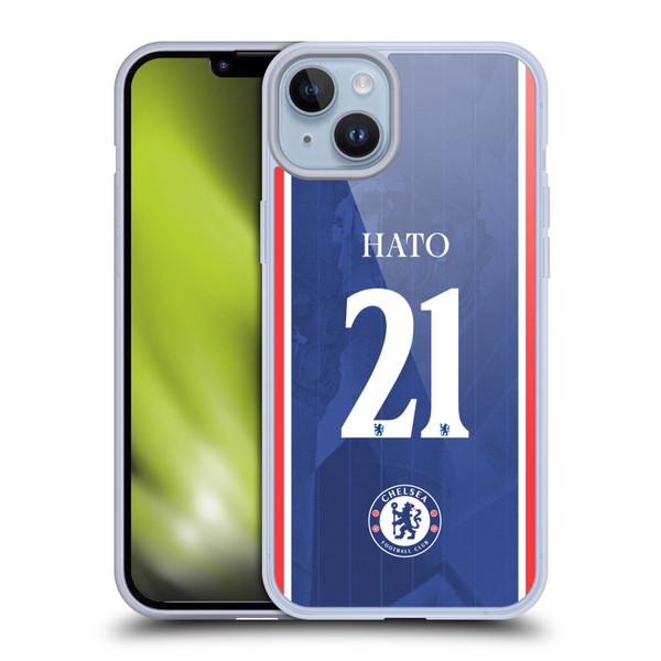 Chelsea Football Club 2025/26 Players Home Kit 1st Group Jorrel Hato Soft Gel Case for Apple iPhone 14 Plus