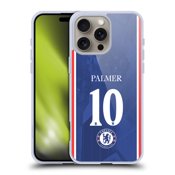 Chelsea Football Club 2025/26 Players Home Kit 1st Group Cole Palmer Soft Gel Case for Apple iPhone 16 Pro Max