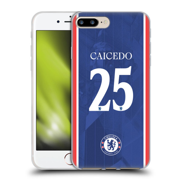 Chelsea Football Club 2025/26 Players Home Kit 1st Group Moisés Caicedo Soft Gel Case for Apple iPhone 7 Plus / iPhone 8 Plus