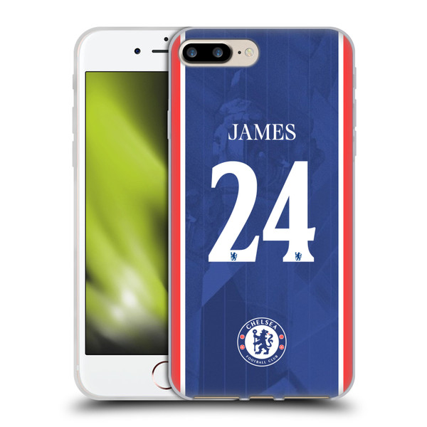 Chelsea Football Club 2025/26 Players Home Kit 1st Group Reece James Soft Gel Case for Apple iPhone 7 Plus / iPhone 8 Plus