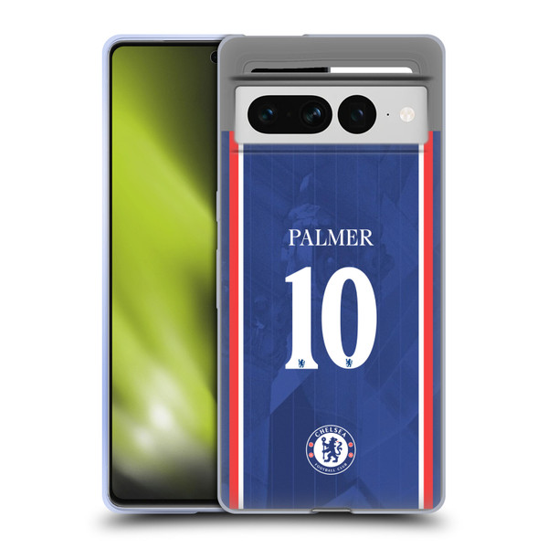 Chelsea Football Club 2025/26 Players Home Kit 1st Group Cole Palmer Soft Gel Case for Google Pixel 7 Pro