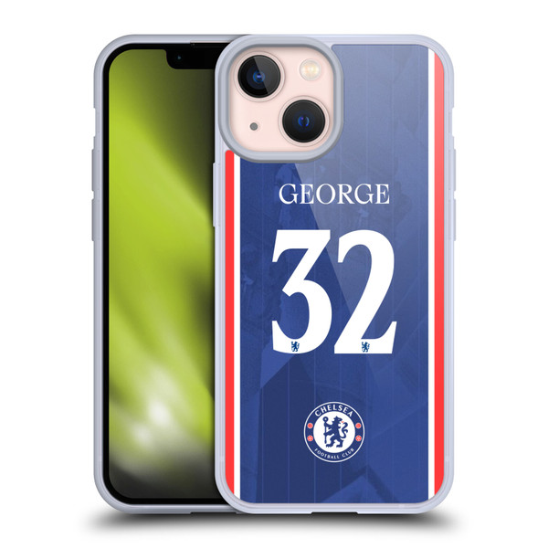 Chelsea Football Club 2025/26 Players Home Kit 2nd Group Tyrique George Soft Gel Case for Apple iPhone 13 Mini