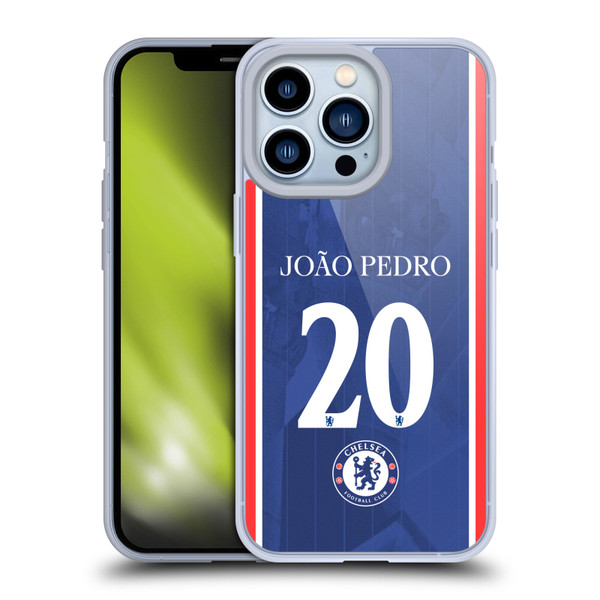 Chelsea Football Club 2025/26 Players Home Kit 2nd Group João Pedro Soft Gel Case for Apple iPhone 13 Pro