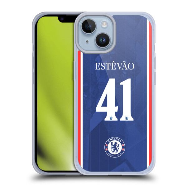 Chelsea Football Club 2025/26 Players Home Kit 2nd Group Estêvão Willian Soft Gel Case for Apple iPhone 14
