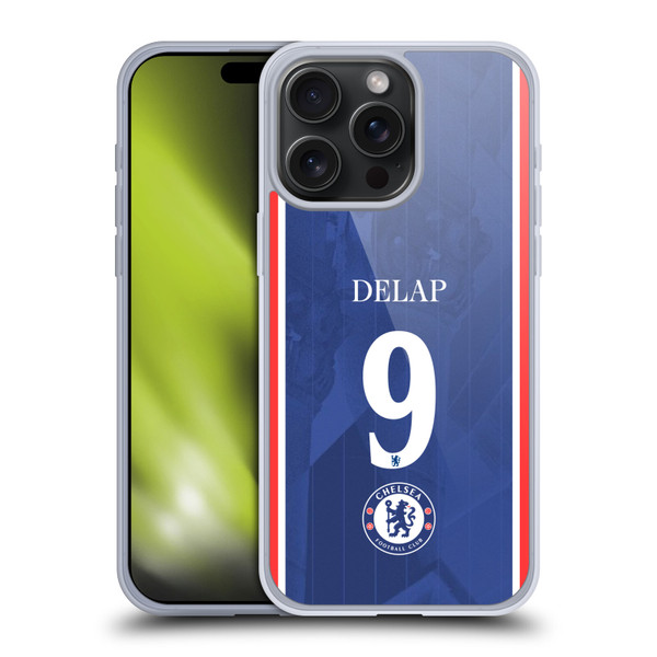 Chelsea Football Club 2025/26 Players Home Kit 2nd Group Liam Delap Soft Gel Case for Apple iPhone 15 Pro Max