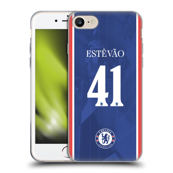Chelsea Football Club 2025/26 Players Home Kit 2nd Group Estêvão Willian Soft Gel Case for Apple iPhone 7 / 8 / SE 2020 & 2022