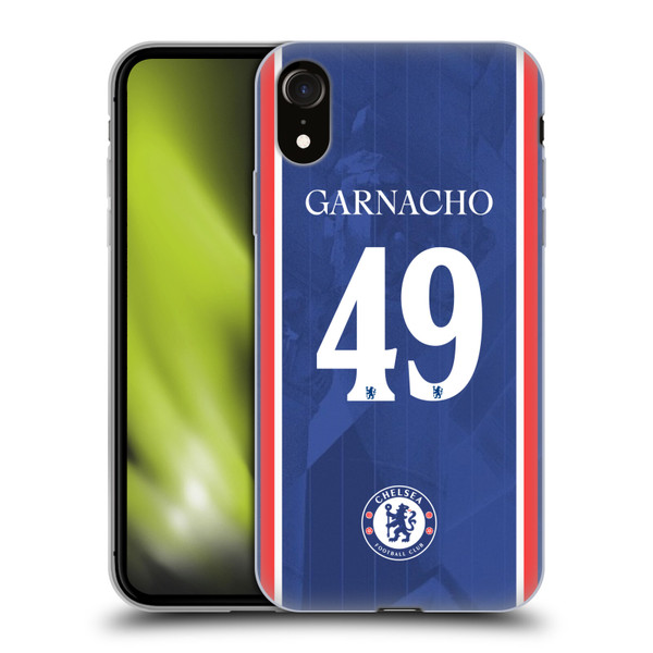 Chelsea Football Club 2025/26 Players Home Kit 2nd Group Alejandro Garnacho Soft Gel Case for Apple iPhone XR