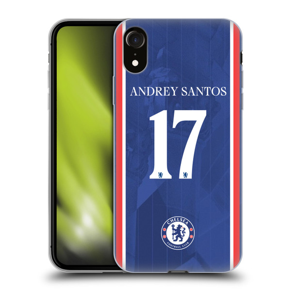 Chelsea Football Club 2025/26 Players Home Kit 2nd Group Andrey Santos Soft Gel Case for Apple iPhone XR