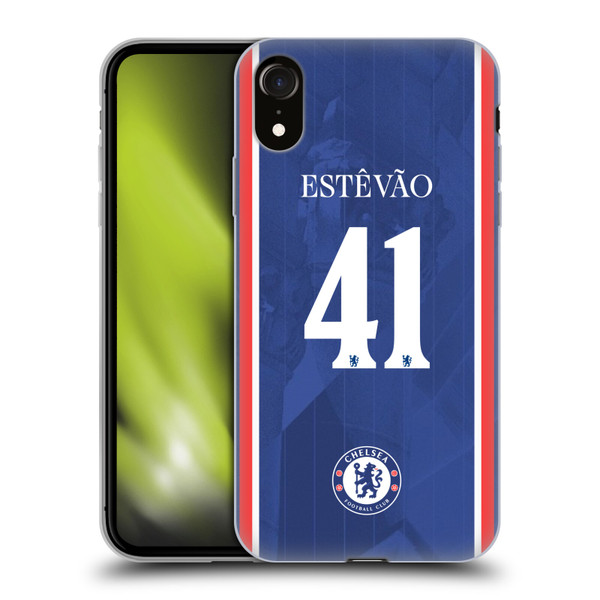 Chelsea Football Club 2025/26 Players Home Kit 2nd Group Estêvão Willian Soft Gel Case for Apple iPhone XR