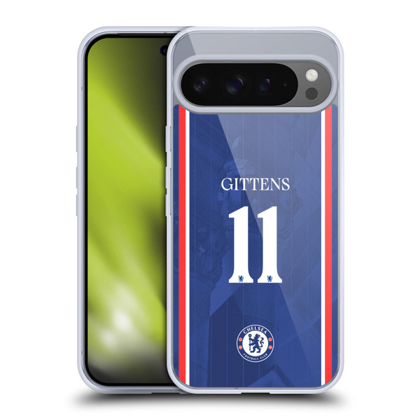 Chelsea Football Club 2025/26 Players Home Kit 2nd Group Jamie Gittens Soft Gel Case for Google Pixel 9 Pro XL