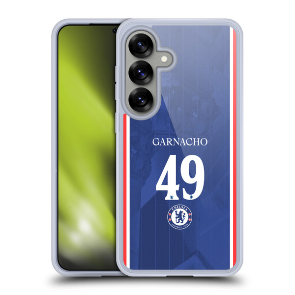 Chelsea Football Club 2025/26 Players Home Kit 2nd Group Alejandro Garnacho Soft Gel Case for Samsung Galaxy S25 Chelsea Football Club 2025/26 Players Home Kit 2nd Group Alejandro Garnacho Soft Gel Case for Samsung Galaxy S25