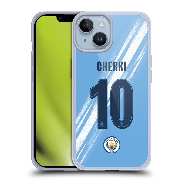Manchester City Man City FC 2025/26 Players Home Kit 1st Group Rayan Cherki Soft Gel Case for Apple iPhone 14