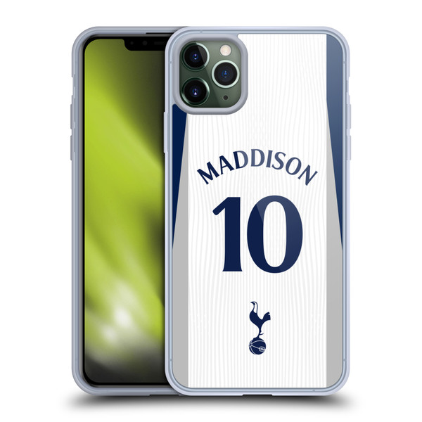 Tottenham Hotspur F.C. 2025/26 Players Home Kit 1st Group James Maddison Soft Gel Case for Apple iPhone 11 Pro Max
