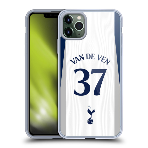 Tottenham Hotspur F.C. 2025/26 Players Home Kit 1st Group Micky van de Ven Soft Gel Case for Apple iPhone 11 Pro Max