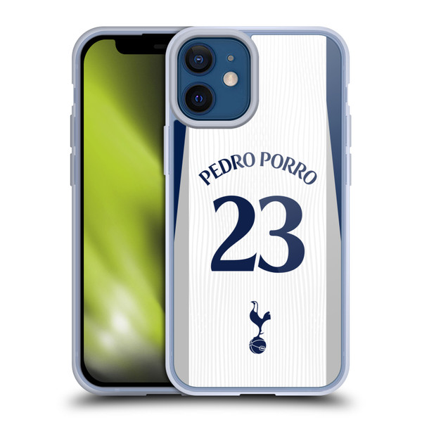 Tottenham Hotspur F.C. 2025/26 Players Home Kit 1st Group Pedro Porro Soft Gel Case for Apple iPhone 12 Mini