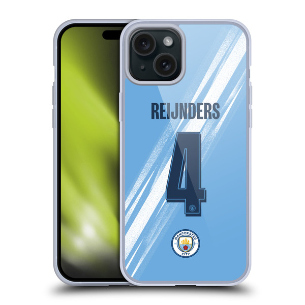 Manchester City Man City FC 2025/26 Players Home Kit 1st Group Tijjani Reijnders Soft Gel Case for Apple iPhone 15 Plus