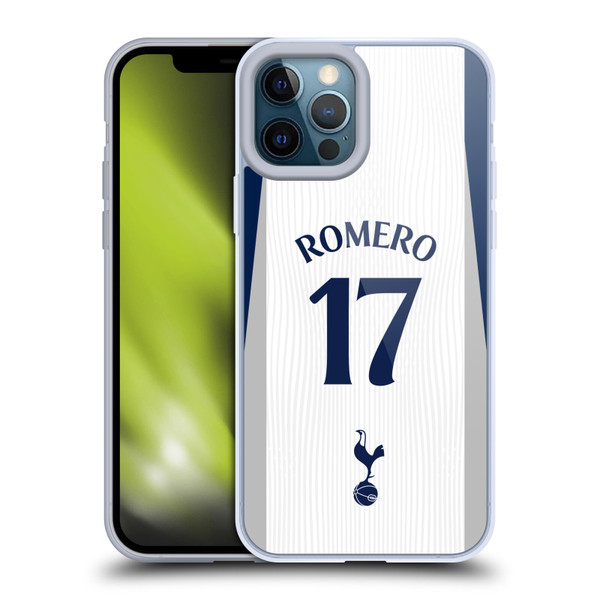 Tottenham Hotspur F.C. 2025/26 Players Home Kit 1st Group Cristian Romero Soft Gel Case for Apple iPhone 12 Pro Max