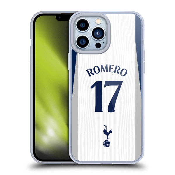 Tottenham Hotspur F.C. 2025/26 Players Home Kit 1st Group Cristian Romero Soft Gel Case for Apple iPhone 13 Pro Max