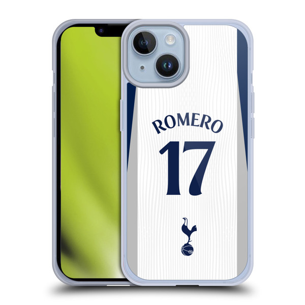 Tottenham Hotspur F.C. 2025/26 Players Home Kit 1st Group Cristian Romero Soft Gel Case for Apple iPhone 14