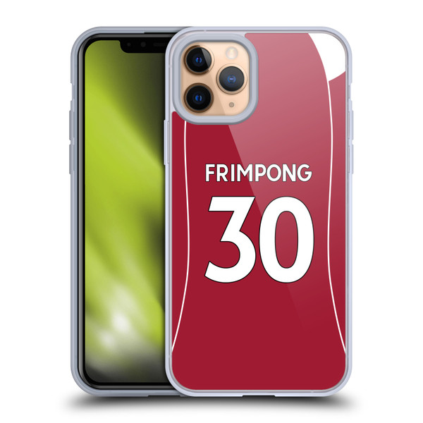 Liverpool Football Club 2025/26 Players Home Kit 1st Group Jeremie Frimpong Soft Gel Case for Apple iPhone 11 Pro