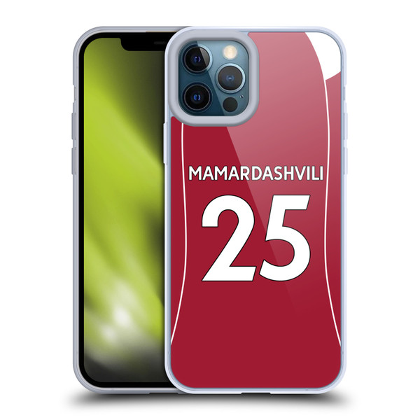 Liverpool Football Club 2025/26 Players Home Kit 1st Group Giorgi Mamardashvili Soft Gel Case for Apple iPhone 12 Pro Max
