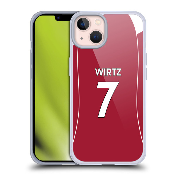 Liverpool Football Club 2025/26 Players Home Kit 1st Group Florian Wirtz Soft Gel Case for Apple iPhone 13