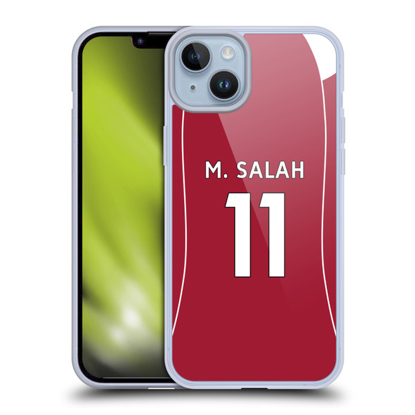 Liverpool Football Club 2025/26 Players Home Kit 1st Group Mohamed Salah Soft Gel Case for Apple iPhone 14 Plus