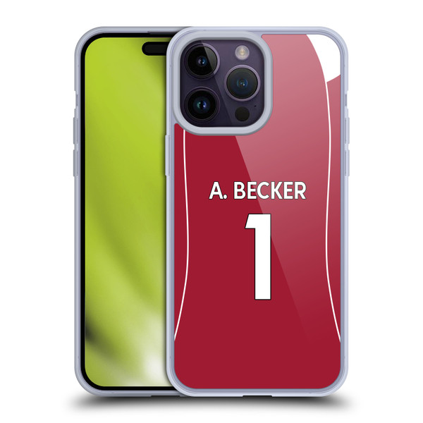 Liverpool Football Club 2025/26 Players Home Kit 1st Group Alisson Becker Soft Gel Case for Apple iPhone 14 Pro Max