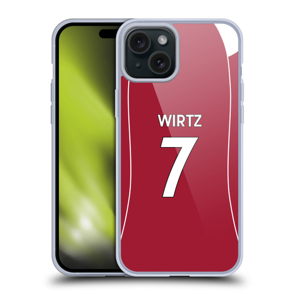 Liverpool Football Club 2025/26 Players Home Kit 1st Group Florian Wirtz Soft Gel Case for Apple iPhone 15 Plus Liverpool Football Club 2025/26 Players Home Kit 1st Group Florian Wirtz Soft Gel Case for Apple iPhone 15 Plus