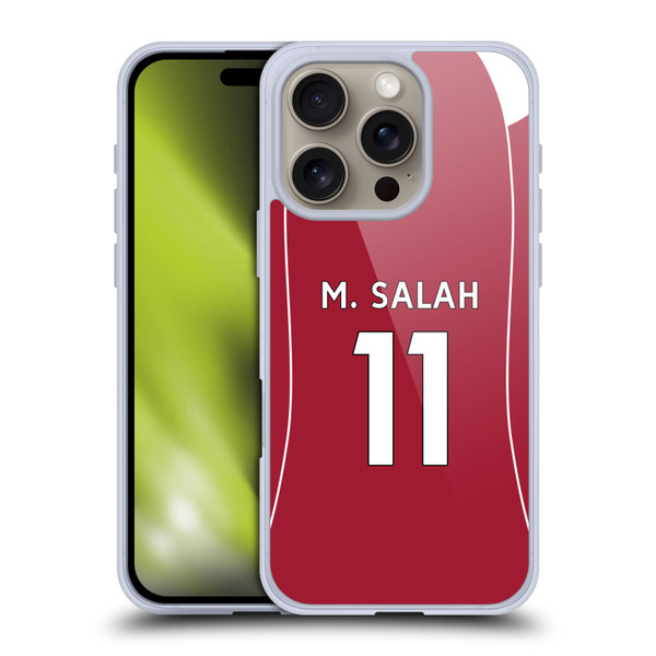 Liverpool Football Club 2025/26 Players Home Kit 1st Group Mohamed Salah Soft Gel Case for Apple iPhone 16 Pro