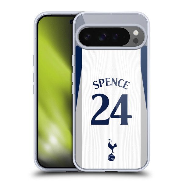 Tottenham Hotspur F.C. 2025/26 Players Home Kit 1st Group Djed Spence Soft Gel Case for Google Pixel 9 Pro XL