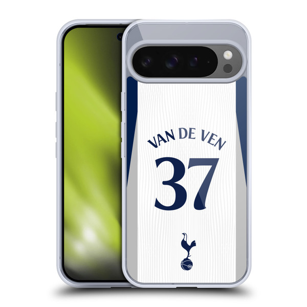 Tottenham Hotspur F.C. 2025/26 Players Home Kit 1st Group Micky van de Ven Soft Gel Case for Google Pixel 9 Pro XL