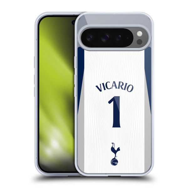 Tottenham Hotspur F.C. 2025/26 Players Home Kit 1st Group Guglielmo Vicario Soft Gel Case for Google Pixel 9 Pro XL